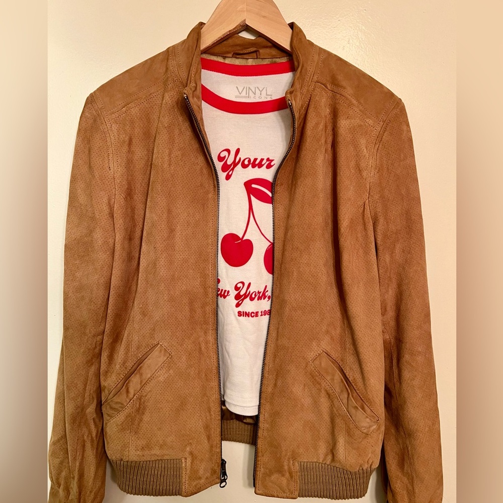 Isaac Mizrahi For Target Suede Bomber Jacket - M